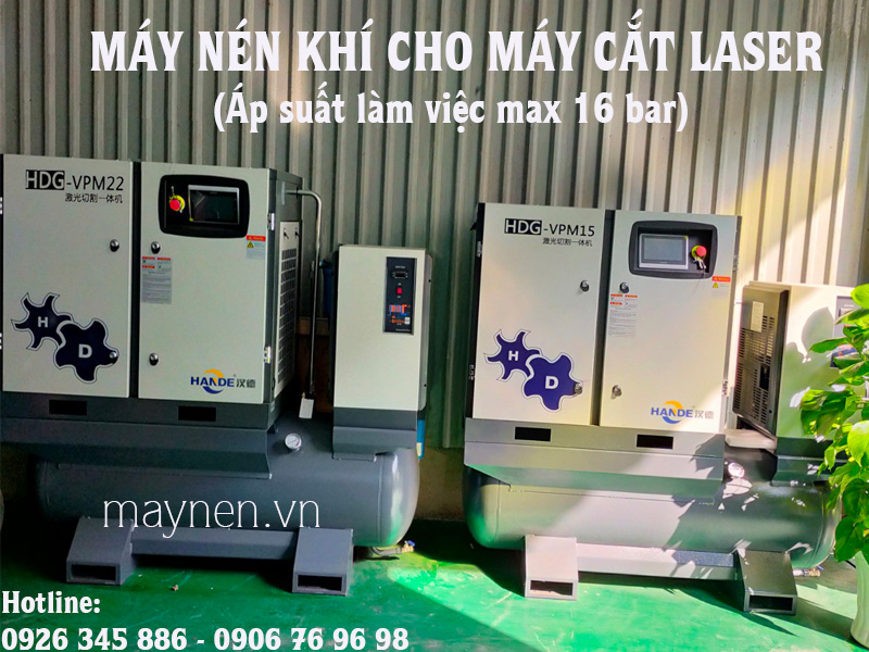 máy nén khí cho máy cắt laser, áp 16 bar