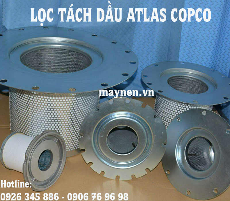 lọc tách dầu máy nén khí atlas copco