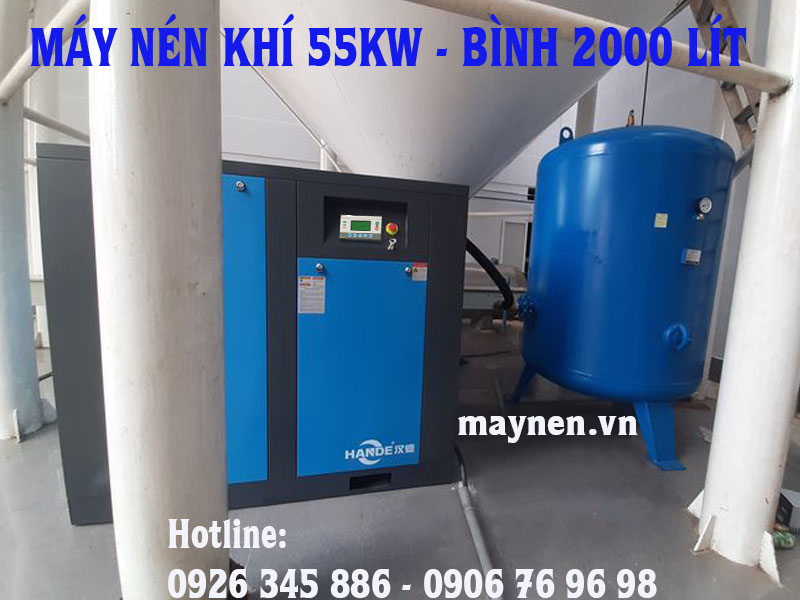 lắp đặt máy nén khí Hande 75hp