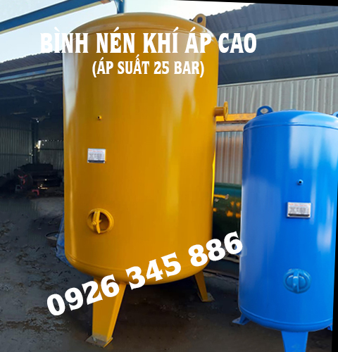 bình nén khí áp suất làm biệc 25 bar