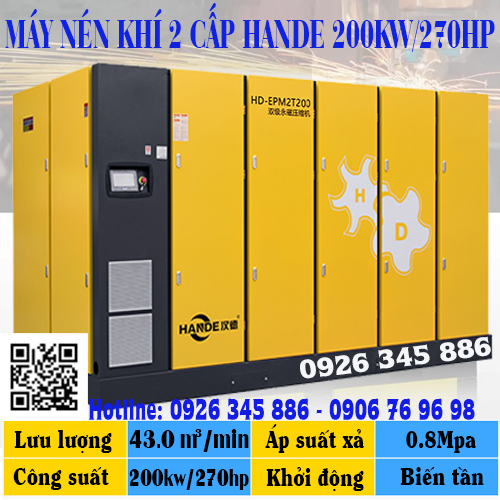 máy nén khí 2 cấp Hande 200kw - 270hp