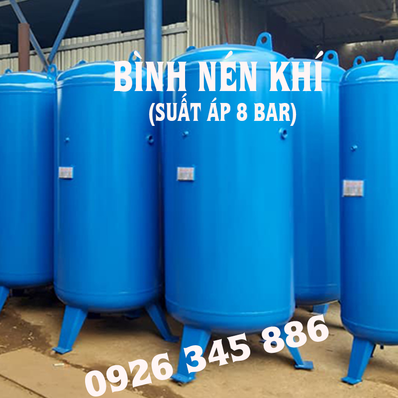 bình nén khí áp suất làm việc 8 bar