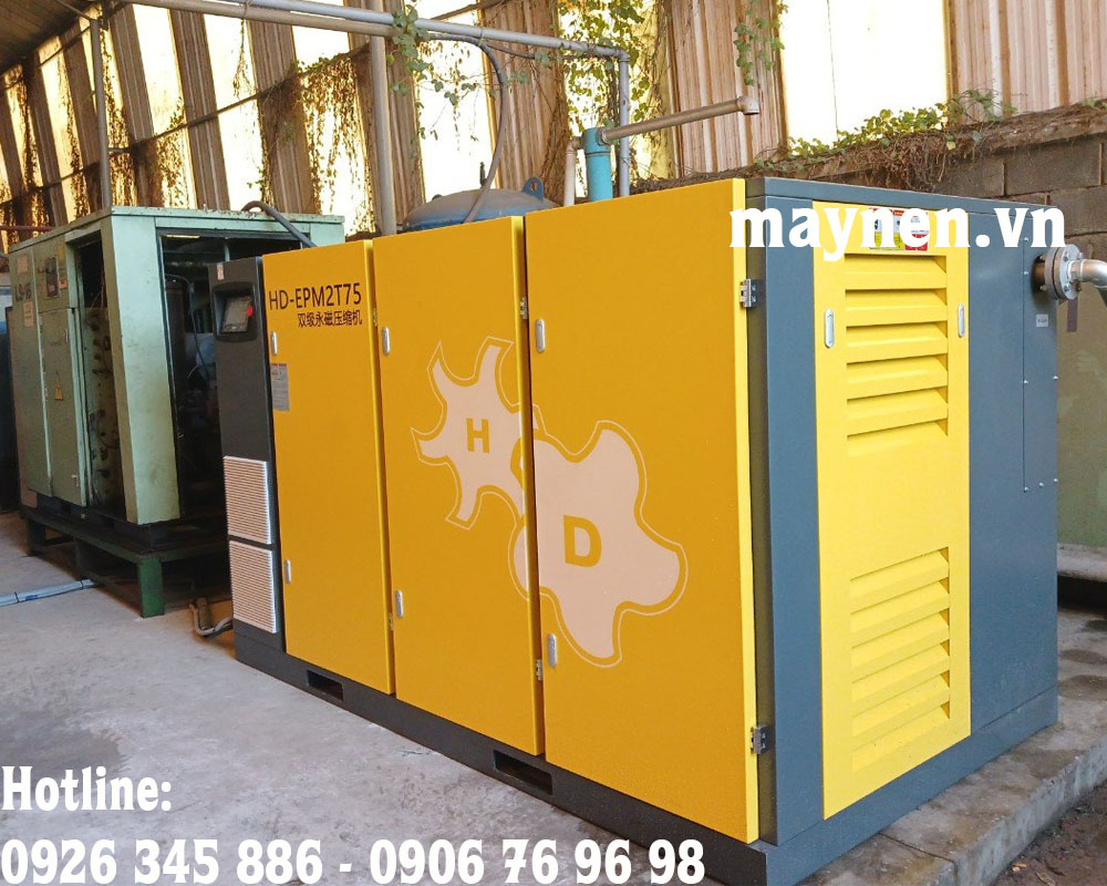 Lắp đặt máy nén khí 2 cấp Hande 100hp