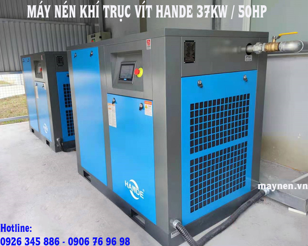 lắp đặt máy nén khí trục vít hande 50hp