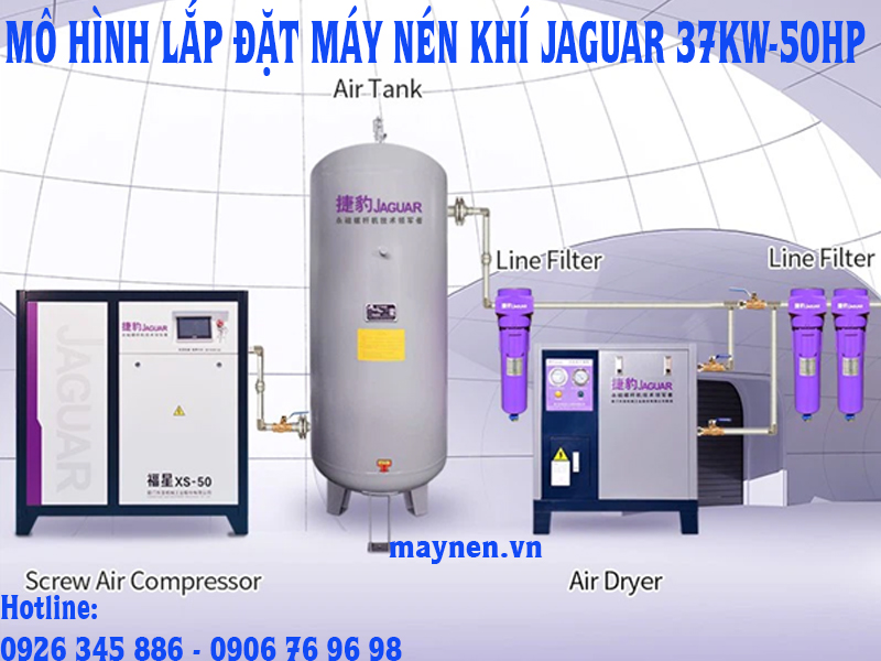 Mô hinh lắp đặt máy nén khí Jaguar XS-50
