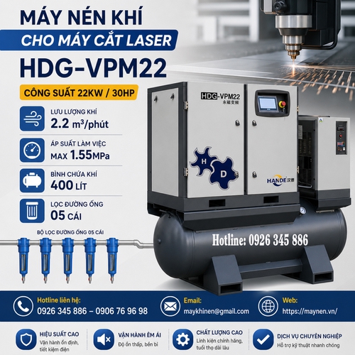 Máy Nén Khí Cho Máy Cắt Laser 30HP