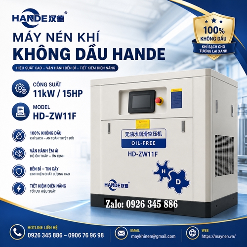 Máy Nén Khí Không Dầu Hande 15hp