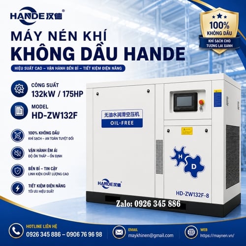 Máy Nén Khí Không Dầu Hande 175hp