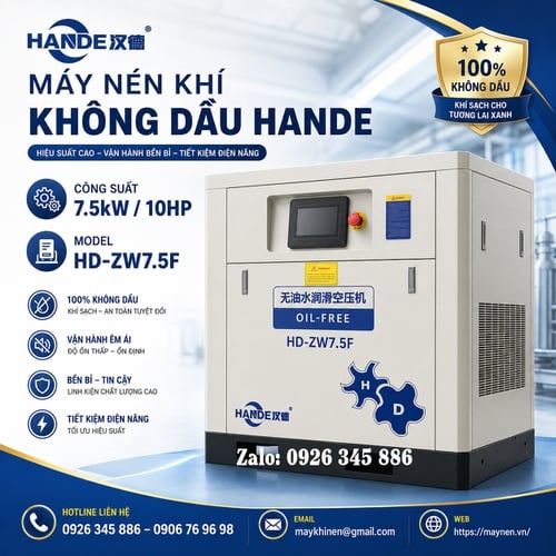 Máy Nén Khí Không Dầu Hande 10hp