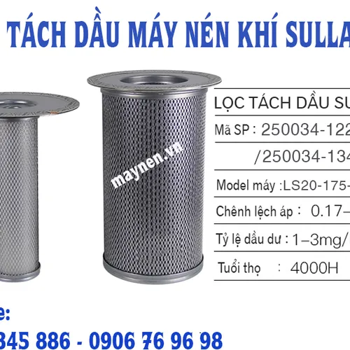  Lọc tách dầu Sullair 250034-122 & 250034-134