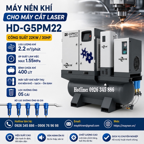 Tổ Hợp Máy Nén Khí Cho Máy Cắt Laser 30HP 