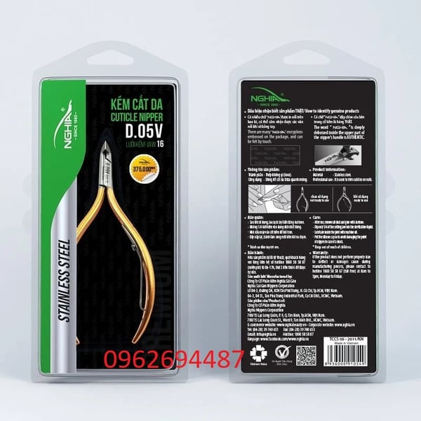 Kềm Nghĩa D05 Vàng – Mẫu kềm mạ vàng cao cấp cho thợ nail đẳng cấp