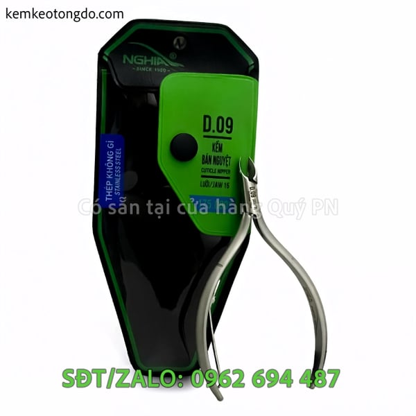 Kềm Nghĩa D09 – Mẫu kềm 2 mang bán nguyệt độc đáo cho thợ nail chuyên nghiệp