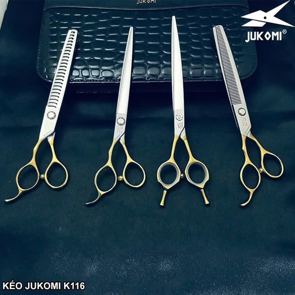 Kéo Tỉa Đầu Búa Grooming Jukomi K116 tay trái 7.5inches