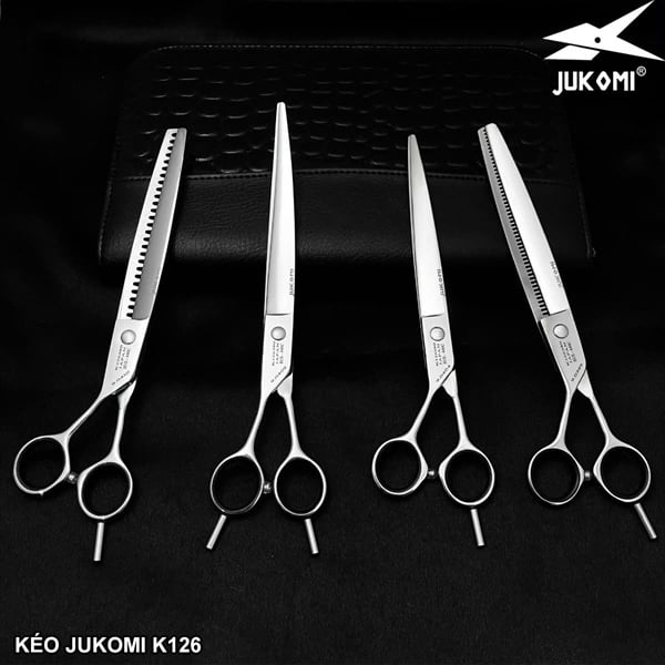 Kéo tỉa mịn Grooming Jukomi K126 tay trái 8.0inches