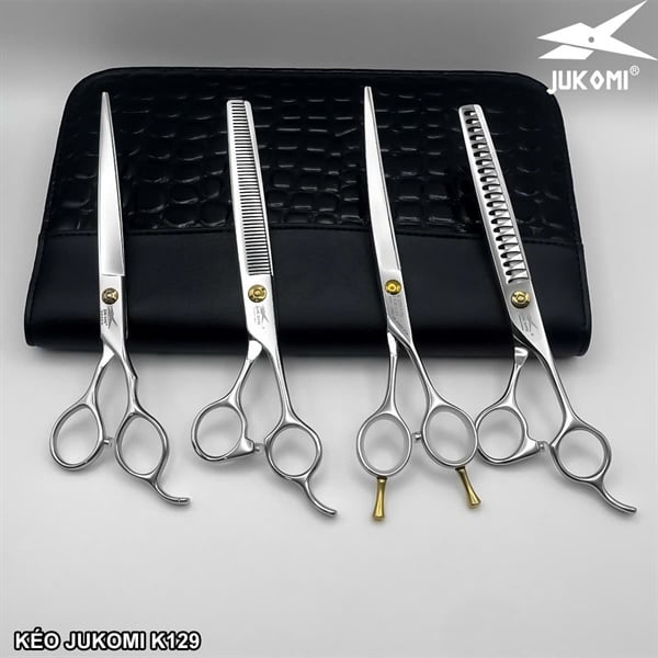 Kéo tỉa đầu búa Grooming Jukomi K129 tay phải 7.0inch