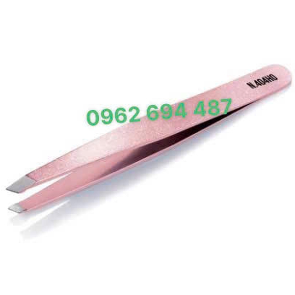 Kềm Nghĩa N.404 (màu) - Nhíp Nhổ Lông Mày Đầu Ngang 3 Màu Inox
