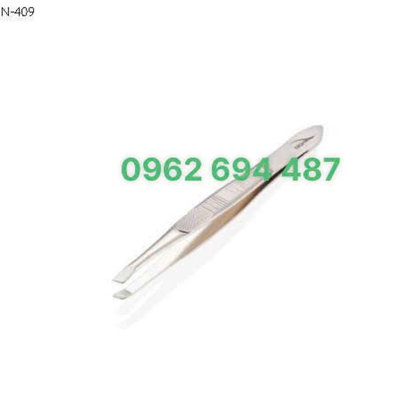 Kềm Nghĩa N.409 - Nhíp Nhổ Lông Mày Đầu Xéo Inox Mạ Vàng Ánh Kim