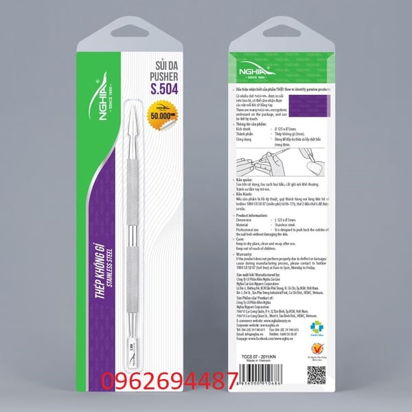 Kềm Nghĩa S.504 - Sủi Da 2 Đầu Thép Không Gỉ 