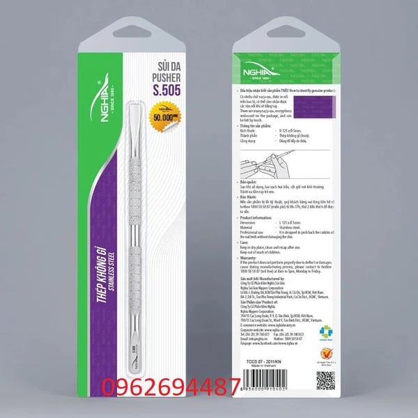 Kềm Nghĩa S.505 - Sủi Da 2 Đầu Thép Không Gỉ