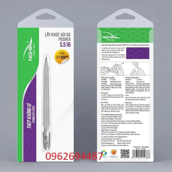 Kềm Nghĩa S.516 - Sủi Da Loại Nhỏ 2 Đầu Thép Không Gỉ