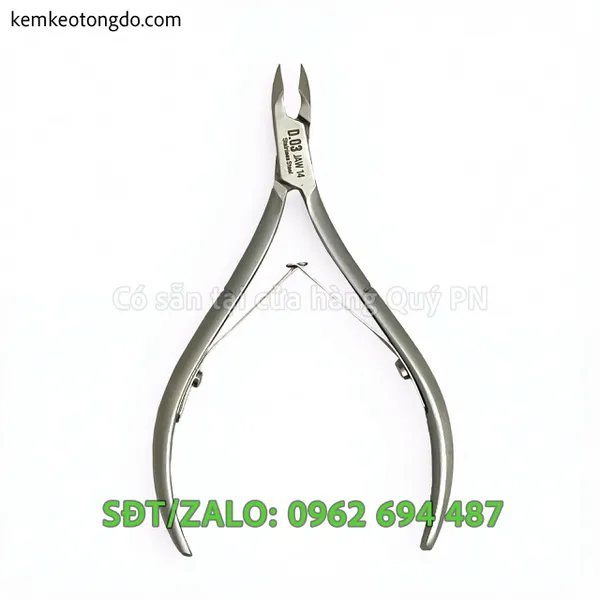 Kềm Nghĩa D03 – Kềm 2 mang vuông 2 chống chuẩn cho thợ nail chuyên nghiệp