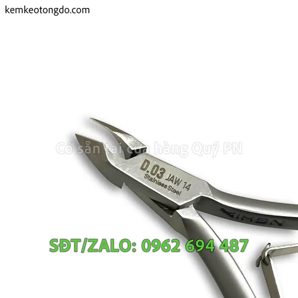 Kềm Nghĩa D03 – Kềm 2 mang vuông 2 chống chuẩn cho thợ nail chuyên nghiệp