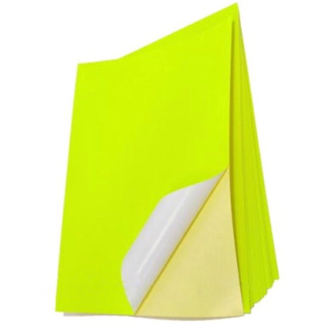 Mẫu decal A4 màu dạ quang Mẫu decal A4 màu dạ quang