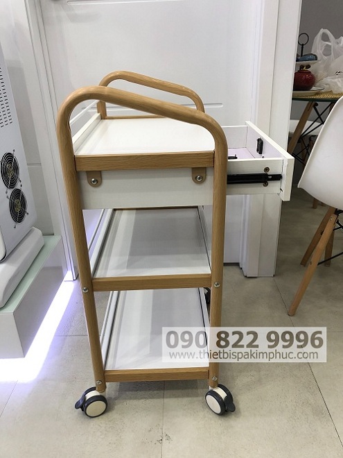 Xe Đẩy Dụng Cụ Spa Bằng Gỗ Có Hộc Tủ Cao Cấp Xe Đẩy Dụng Cụ Spa Bằng Gỗ Có Hộc Tủ Cao Cấp