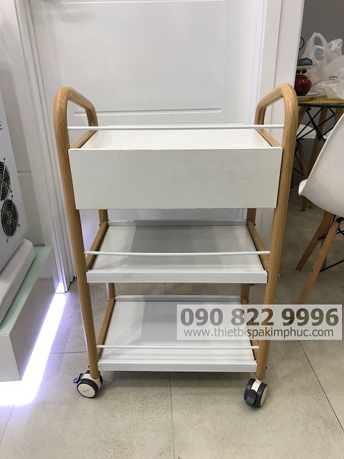 Xe Đẩy Dụng Cụ Spa 3 Tầng Có Học Tủ Xe Đẩy Dụng Cụ Spa 3 Tầng Có Học Tủ5