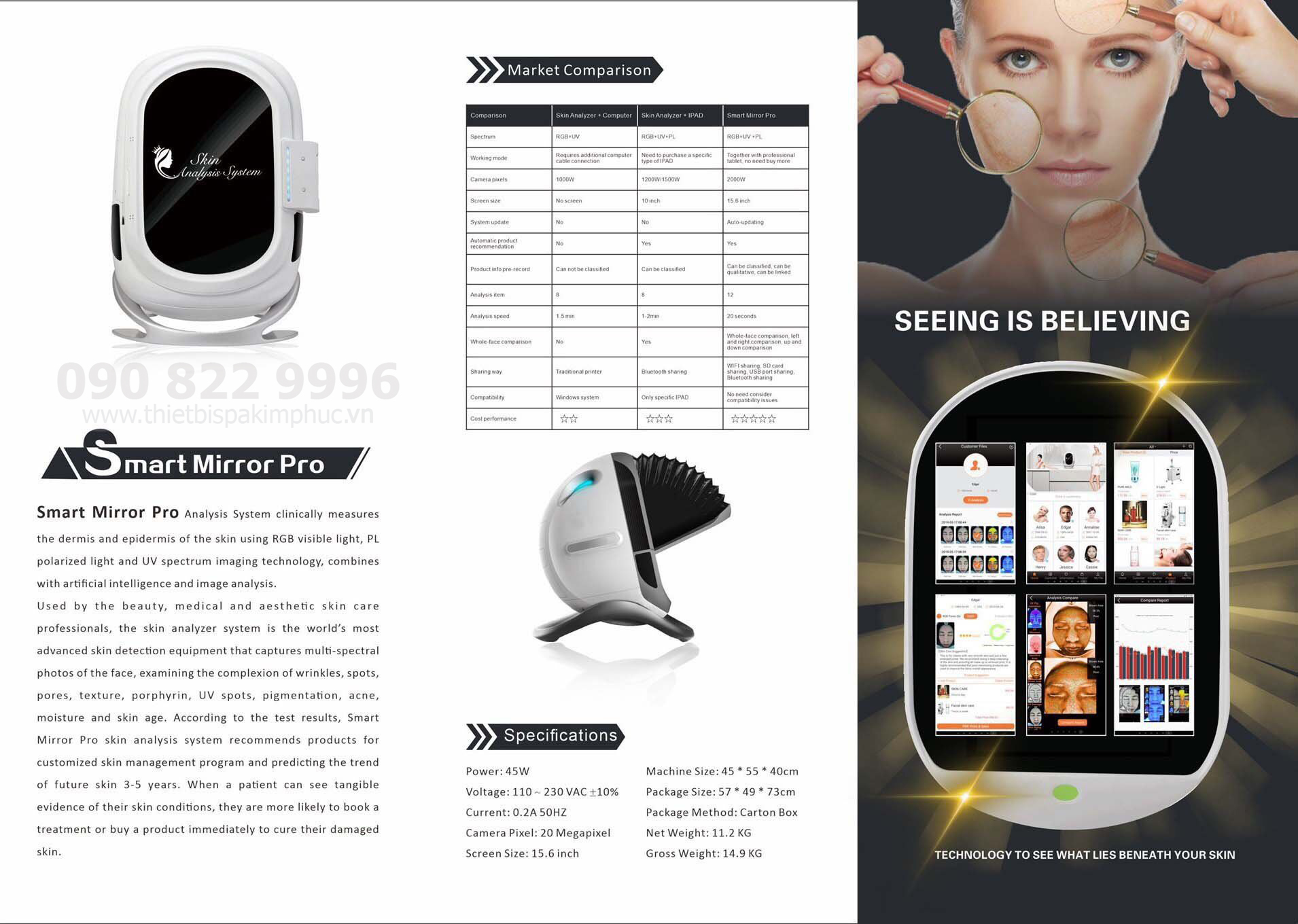 Máy Phân Tích Da Smart Mirror Pro M3