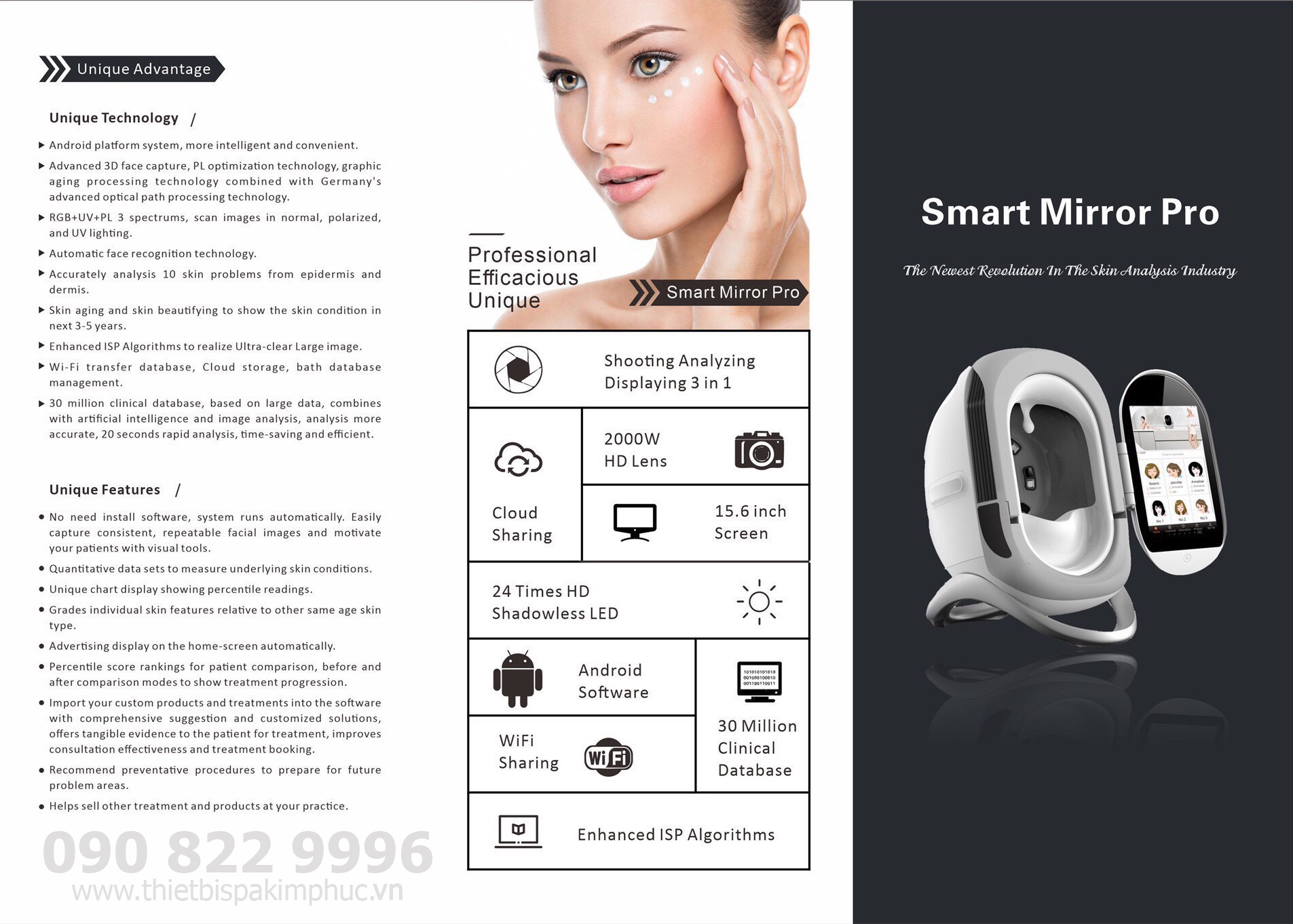 Máy Phân Tích Da Smart Mirror Pro M3 Máy Phân Tích Da Smart Mirror Pro M3