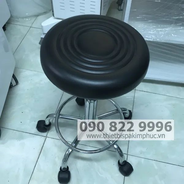 Ghế Nhân Viên Spa Chân Inox Có Bánh Xe