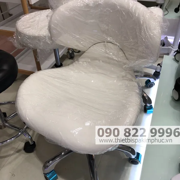 Ghế Nhân Viên Spa Inox Có Tựa Lưng