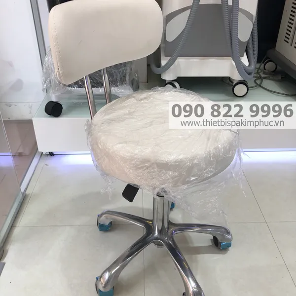 Ghế Nhân Viên Spa Chân Xoay Inox