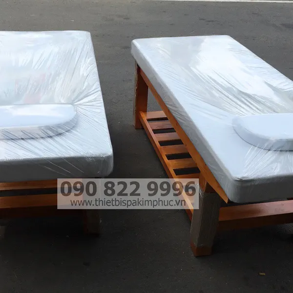 Giường Gỗ Massage Spa Thụt Đầu