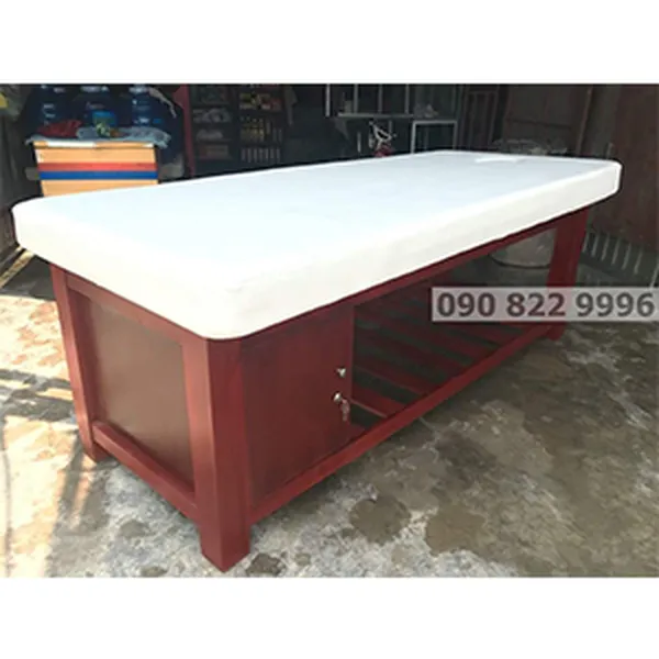 Giường Gỗ Massage Spa Có Tủ