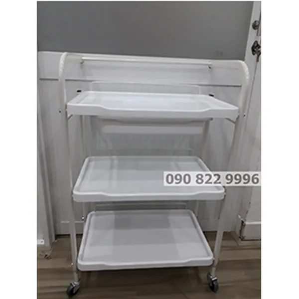 Xe Đẩy Dụng Cụ Spa Bằng Sắt 3 Tầng
