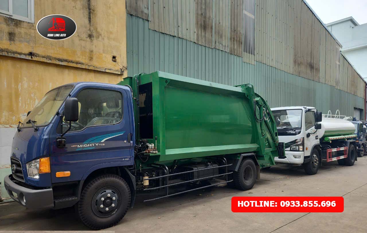 xe ép rác trả góp, chính sách bảo hành xe chuyên dùng, xe chở rác đô thị. #1 Bán xe chở rác 10 khối Hyundai Mighty W11S 4x2