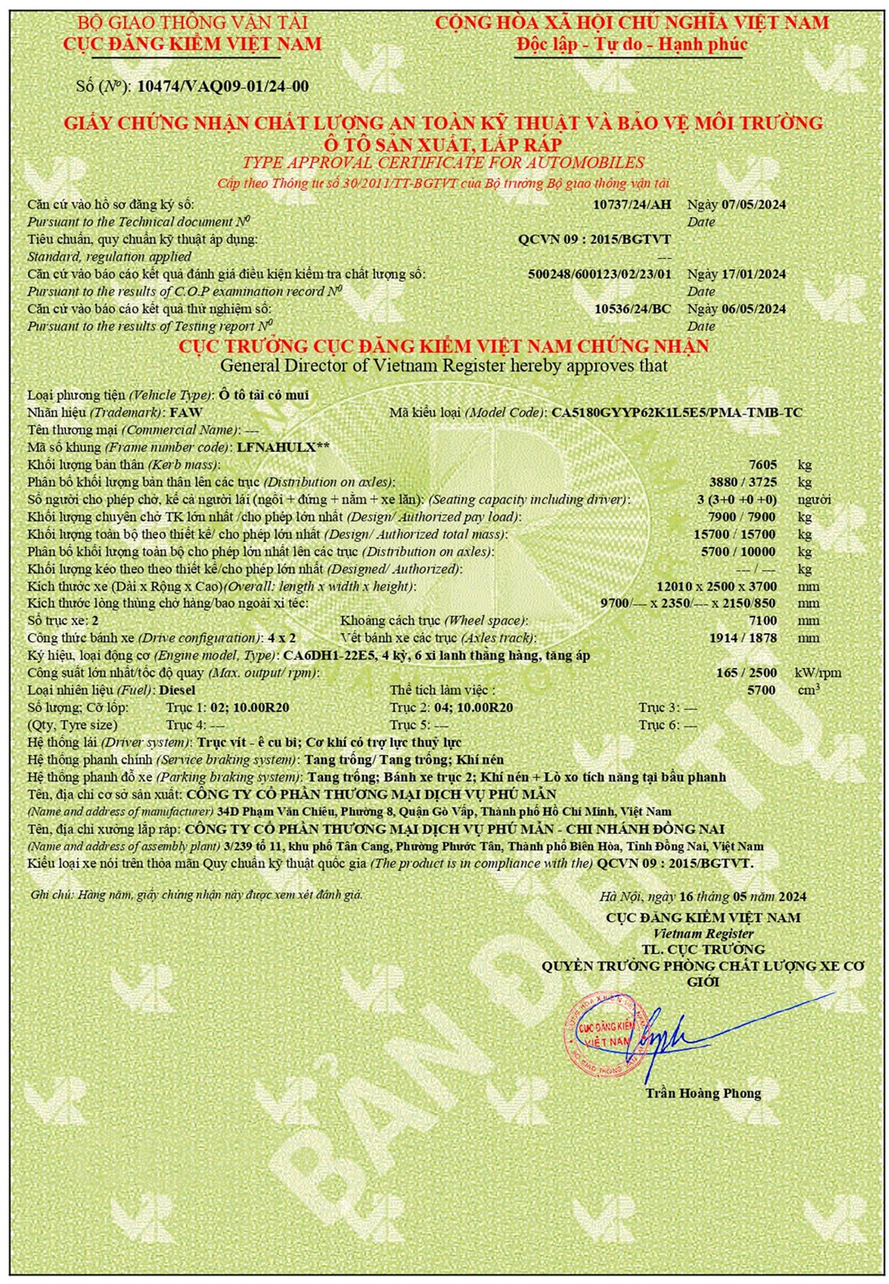 Xe tải FAW J6L nhập khẩu 8 tấn