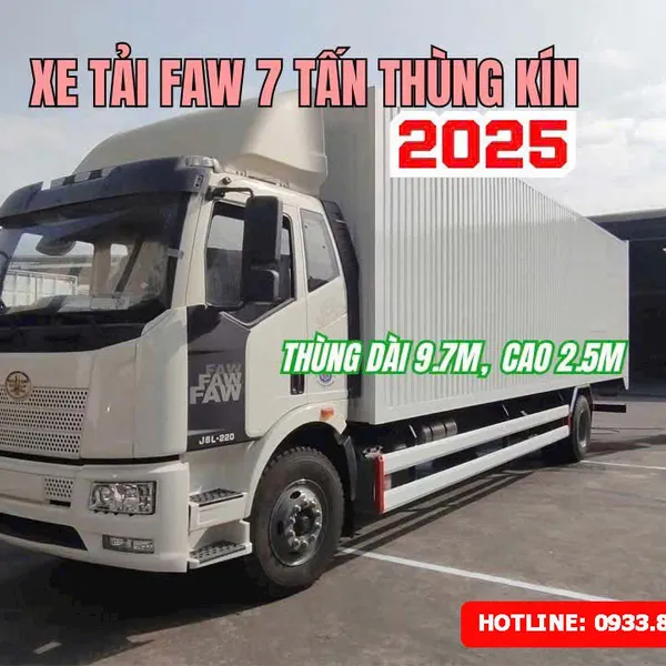 XE TẢI FAW 7 TẤN THÙNG KÍN CAO 2M52 