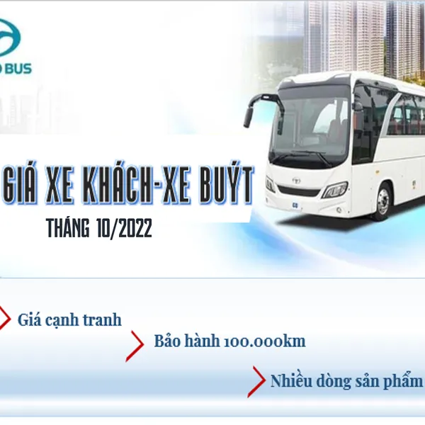 Bảng giá xe khách DEAWOO tháng 10-2022 
