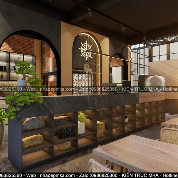 Thiết kế thi công nội thất nhà hàng chay -Vinhome GrandPark
