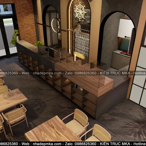 Thiết kế thi công nội thất nhà hàng chay -Vinhome GrandPark