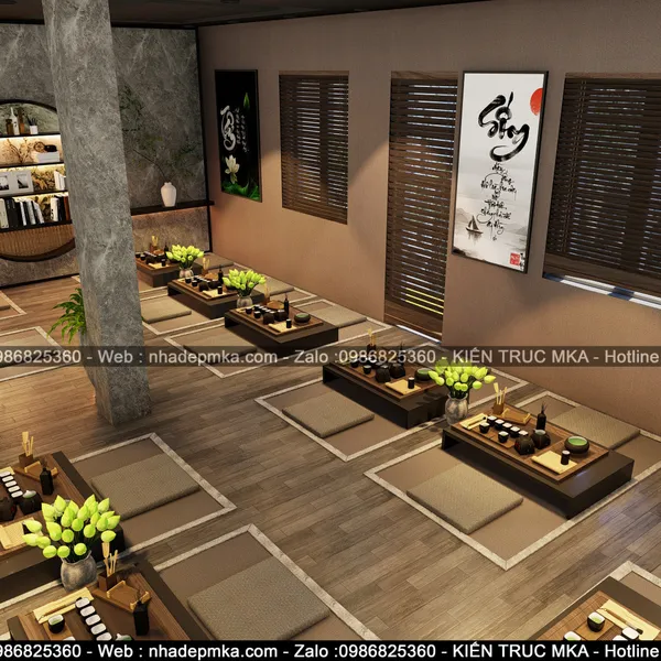 Thiết kế nội thất nhà hàng chay chị Quyên - Quận 7