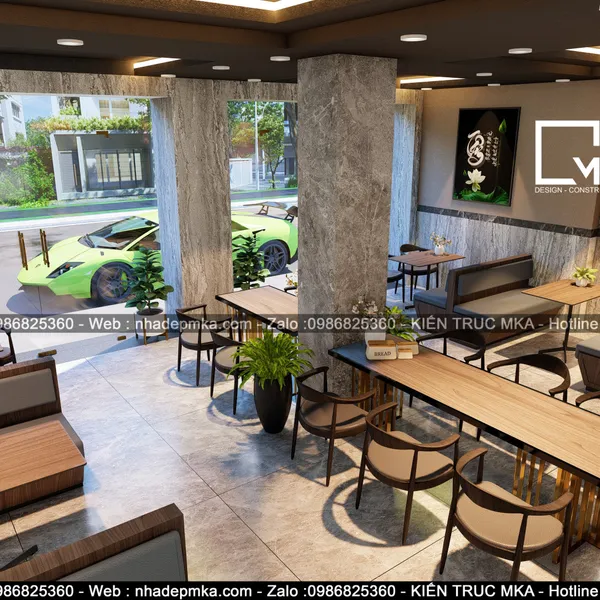 Thiết kế nội thất nhà hàng chay chị Quyên - Quận 7