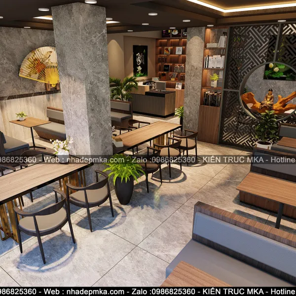 Thiết kế nội thất nhà hàng chay chị Quyên - Quận 7