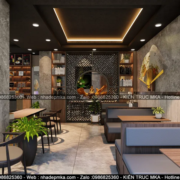 Thiết kế nội thất nhà hàng chay chị Quyên - Quận 7