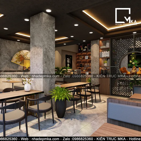Thiết kế nội thất nhà hàng chay chị Quyên - Quận 7
