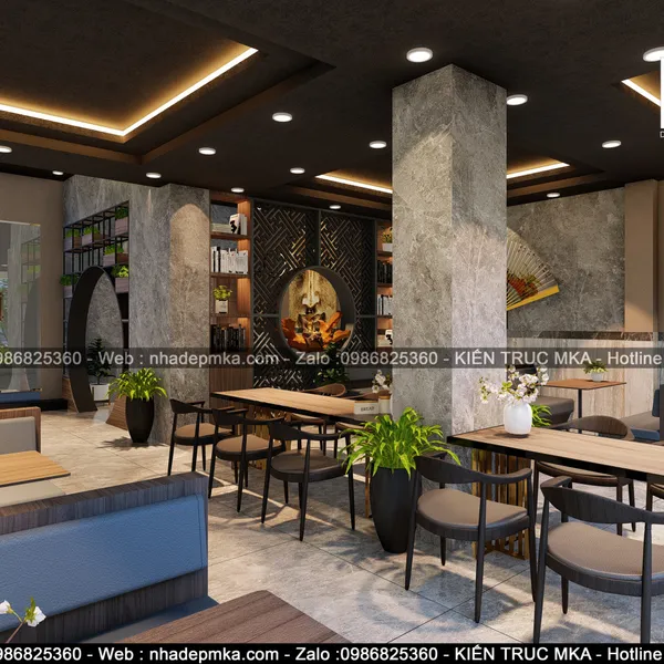 Thiết kế nội thất nhà hàng chay chị Quyên - Quận 7